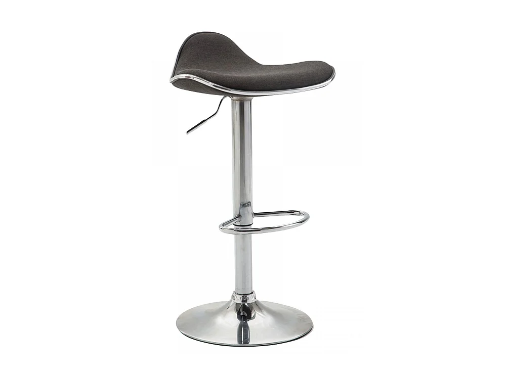Tabouret de bar - Tissu & Métal chromé - Gris foncé - Shanghai