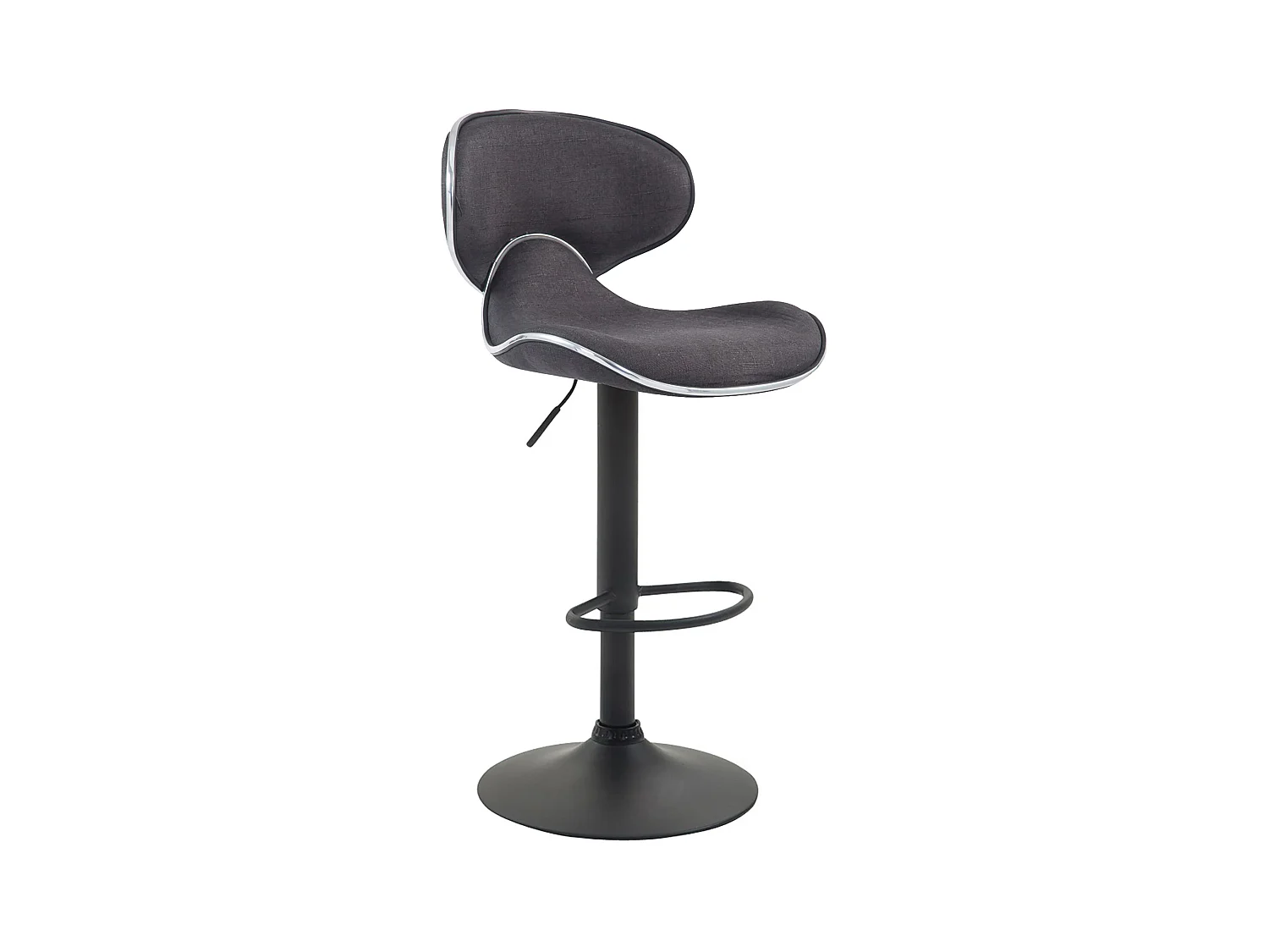 Tabouret de bar - Tissu & Noir - Gris foncé - Las Vegas V2
