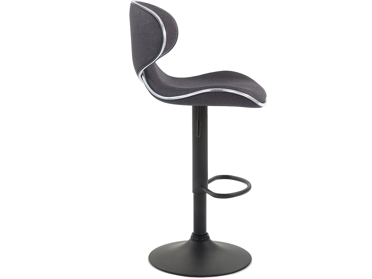 Tabouret de bar - Tissu & Noir - Gris foncé - Las Vegas V2