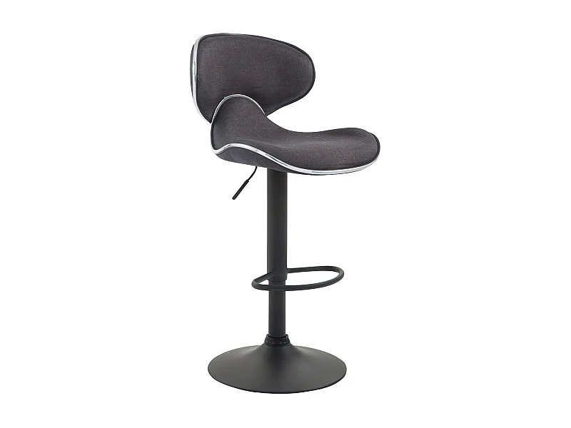 Tabouret de bar - Tissu & Noir - Gris foncé - Las Vegas V2