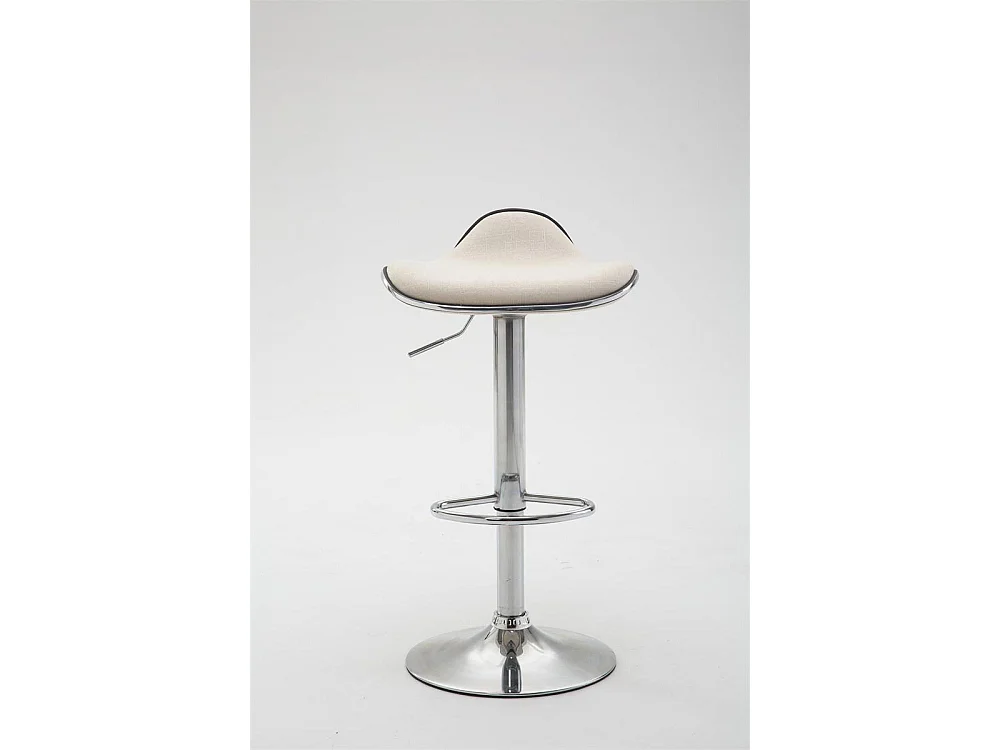 Tabouret de bar - Tissu & Métal chromé - Crème - Shanghai