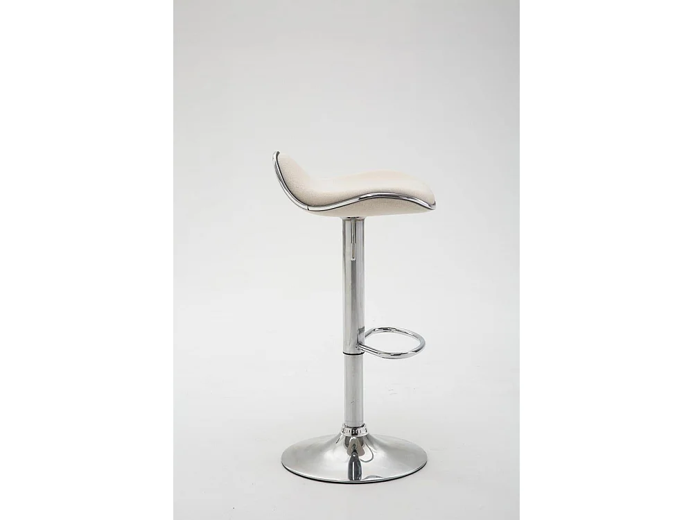 Tabouret de bar - Tissu & Métal chromé - Crème - Shanghai