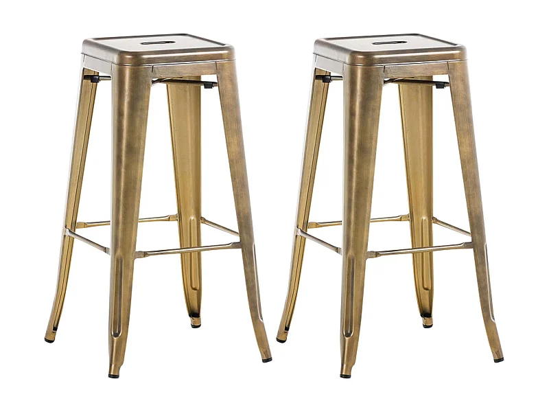 2er Set Barhocker - Metall & Metall - gold - Joshua V2