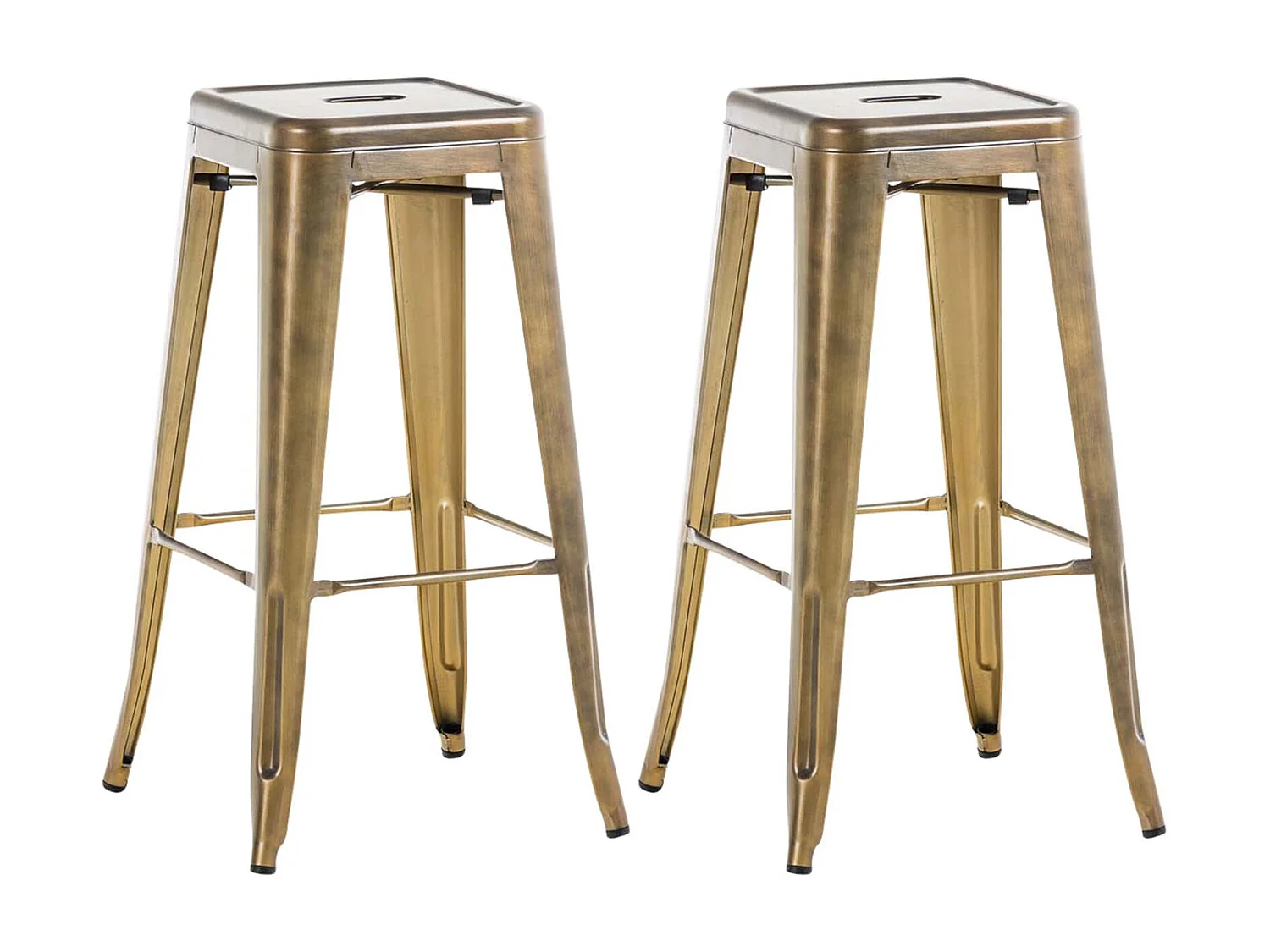 Lot de 2  Tabouret de bar - Métal & Métal - Or - Joshua V2