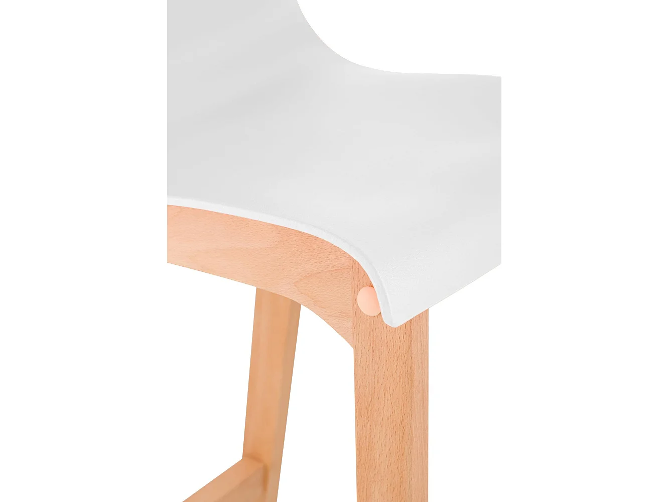 Lot de 2  Tabouret de bar - Bois - Blanc - Hover