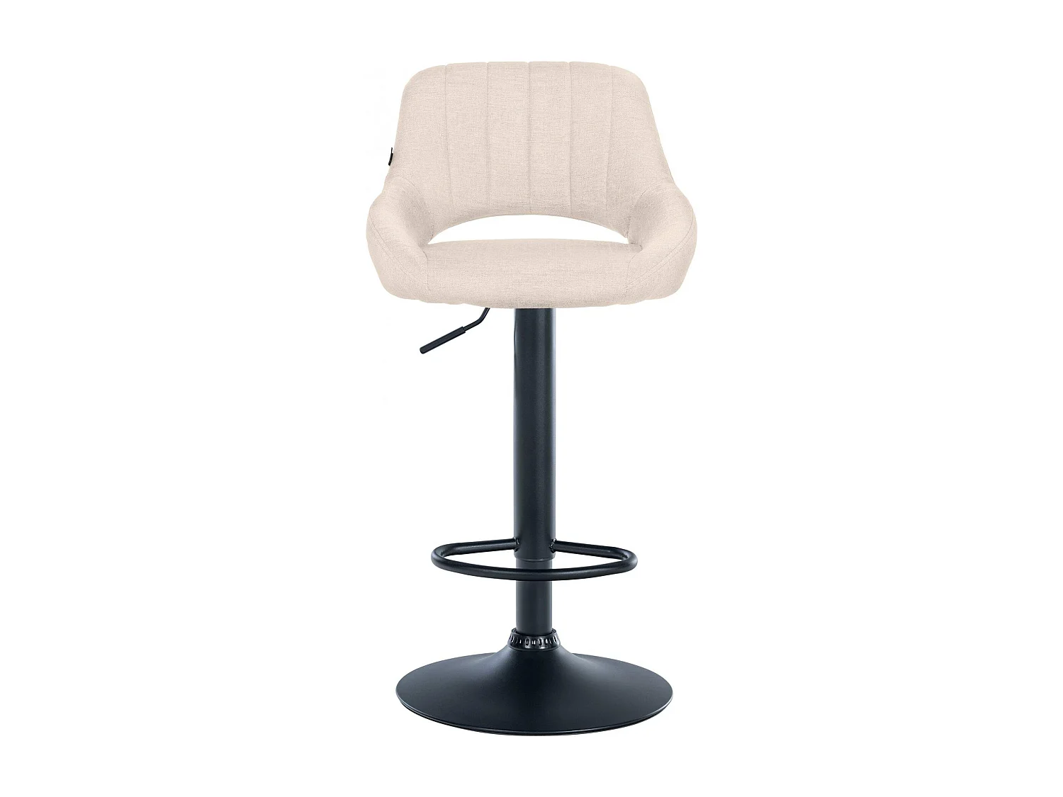 Tabouret de bar - Tissu & Noir - Crème - Milet