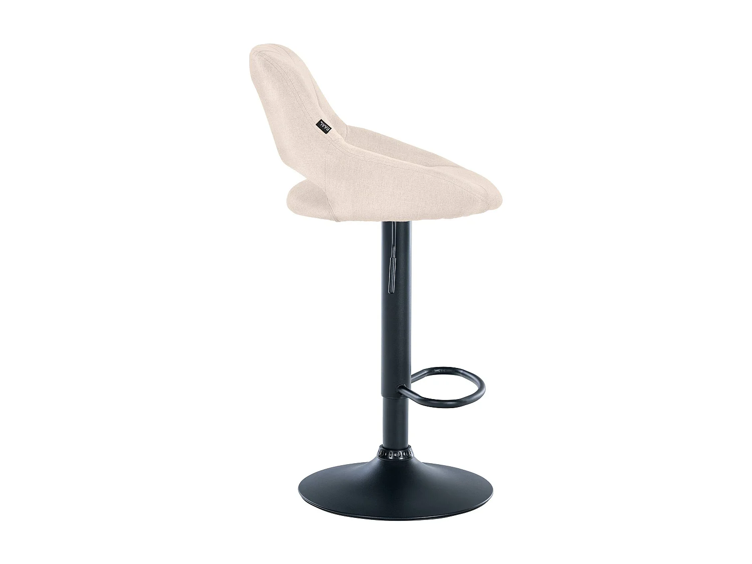 Tabouret de bar - Tissu & Noir - Crème - Milet