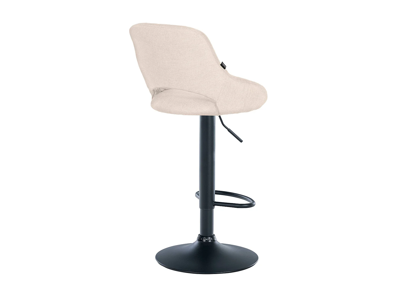 Tabouret de bar - Tissu & Noir - Crème - Milet