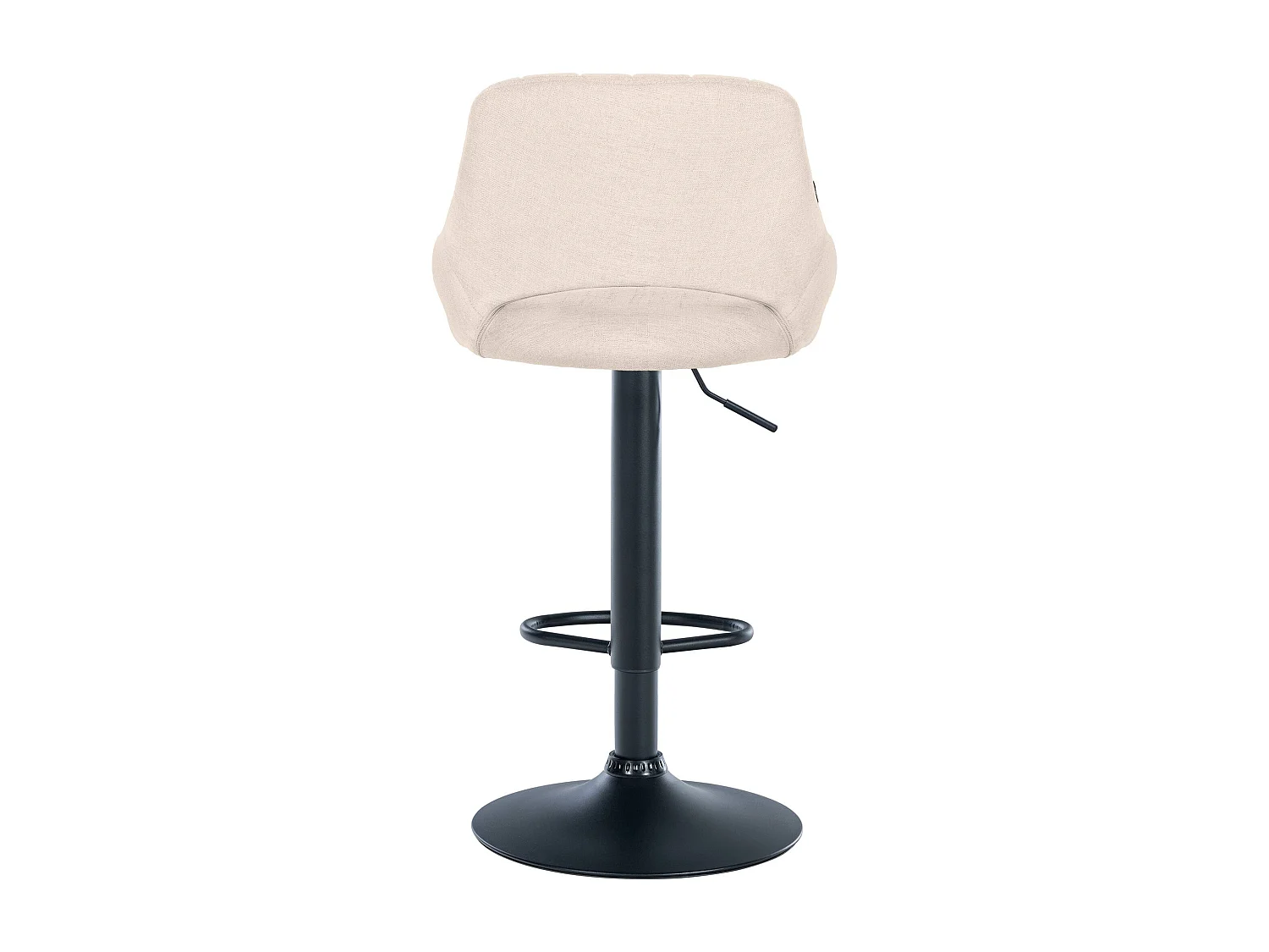 Tabouret de bar - Tissu & Noir - Crème - Milet