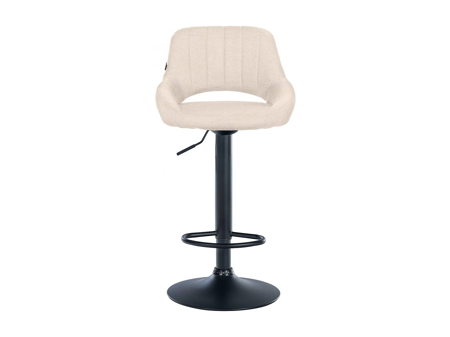 Tabouret de bar - Tissu & Noir - Crème - Milet