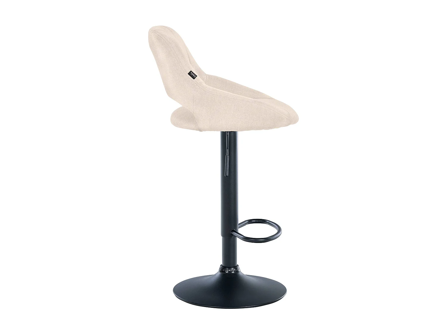 Tabouret de bar - Tissu & Noir - Crème - Milet
