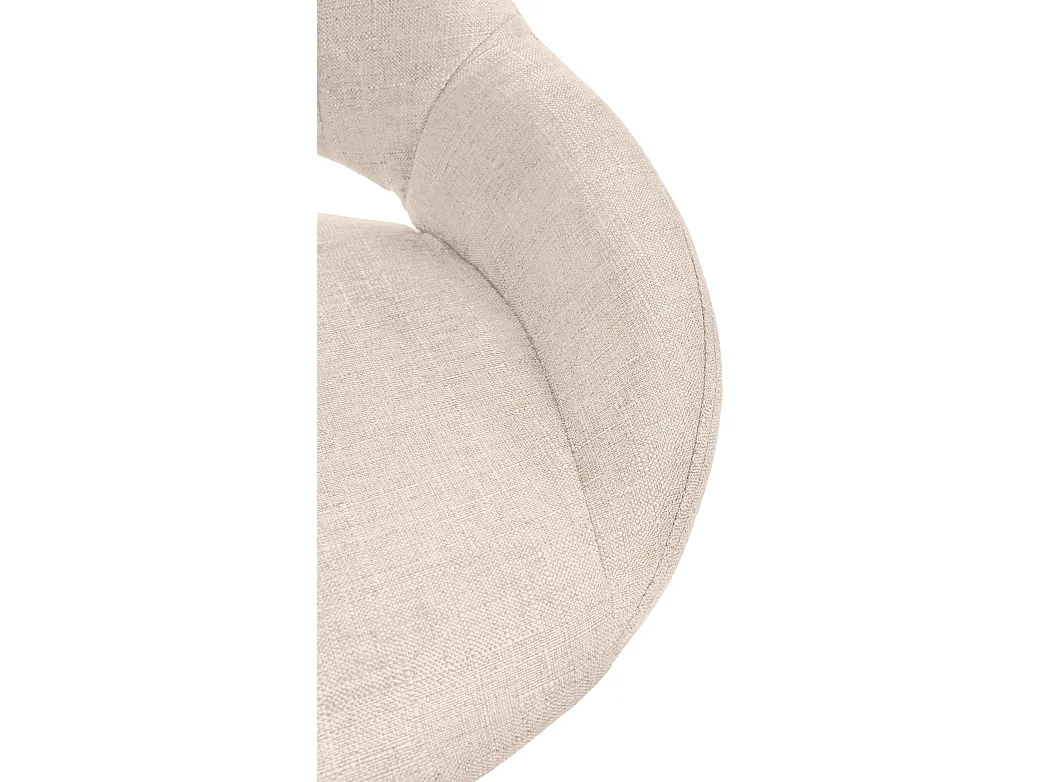 Tabouret de bar - Tissu & Noir - Crème - Milet