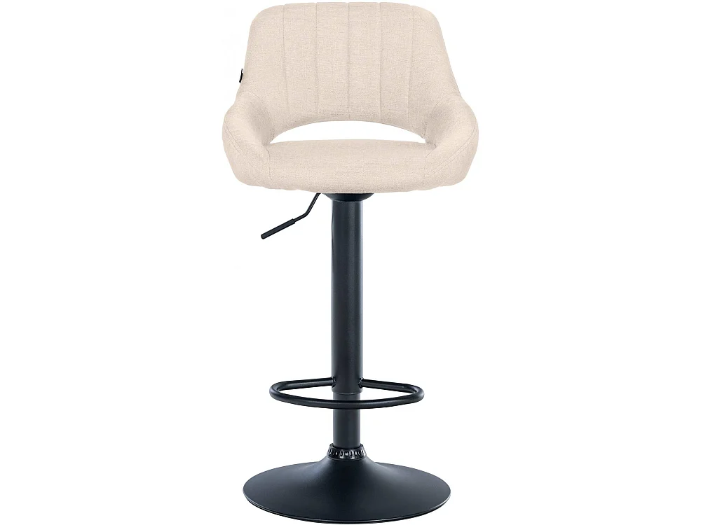 Tabouret de bar - Tissu & Noir - Crème - Milet