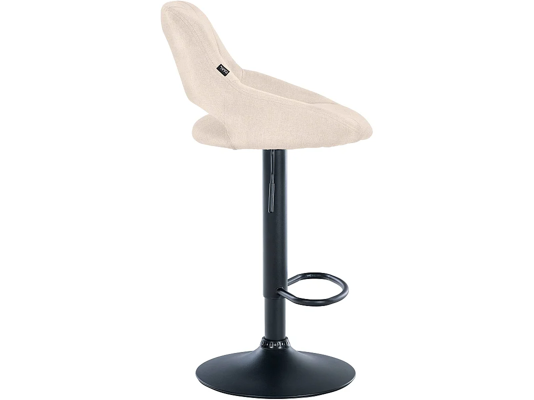 Tabouret de bar - Tissu & Noir - Crème - Milet