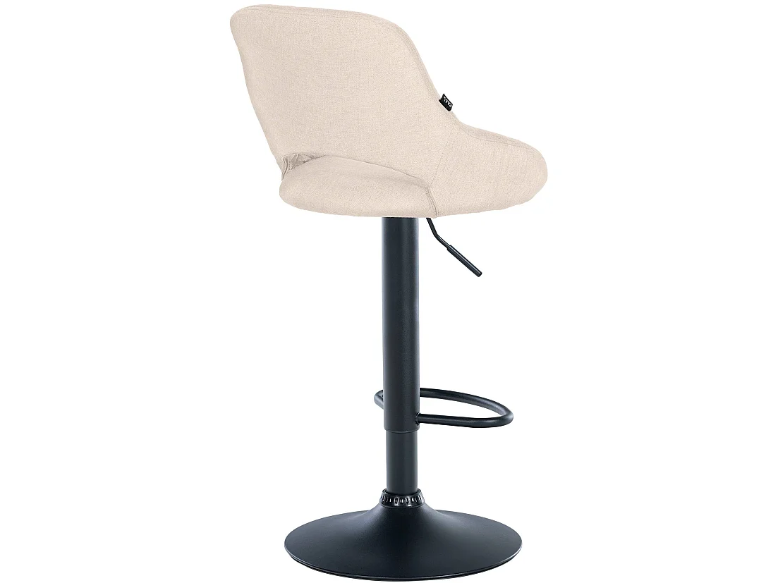 Tabouret de bar - Tissu & Noir - Crème - Milet