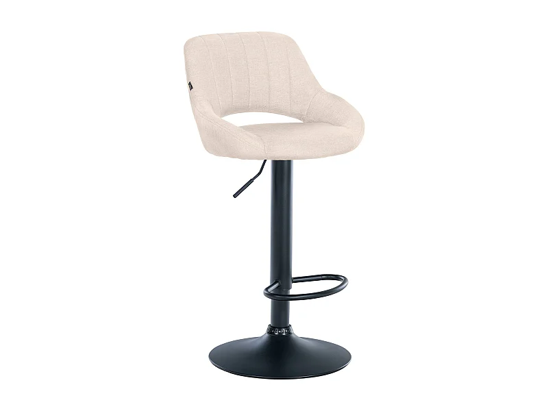 Tabouret de bar - Tissu & Noir - Crème - Milet