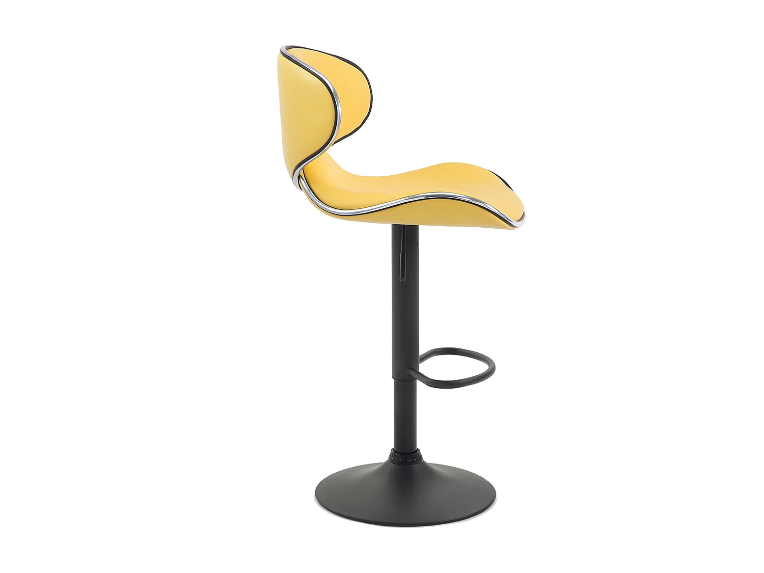 Lot de 2  Tabouret de bar - Similicuir & Noir - Jaune - Las Vegas v2