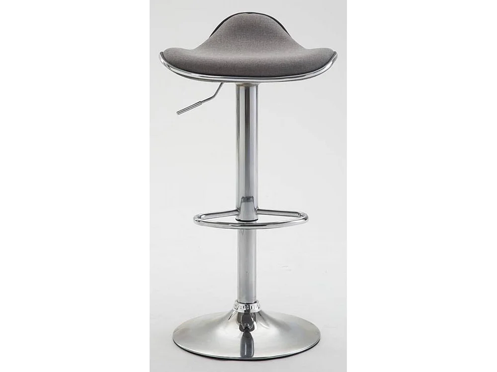 Lot de 2  Tabouret de bar - Tissu & Métal chromé - Gris clair - Shanghai