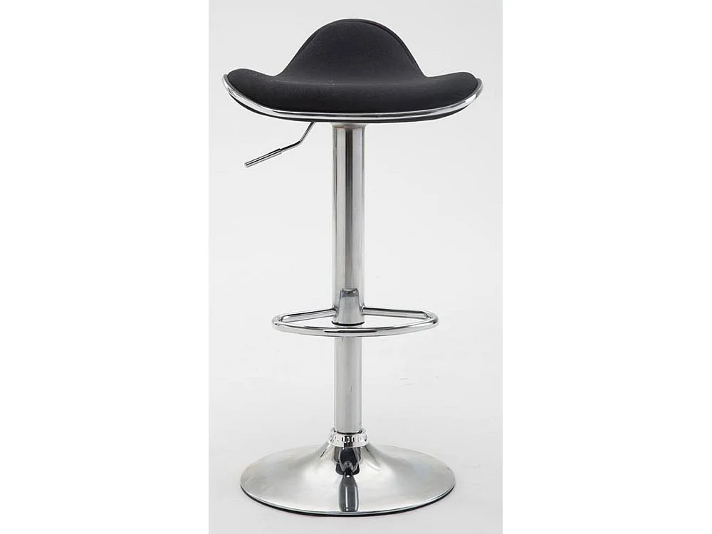 Lot de 2  Tabouret de bar - Tissu & Métal chromé - Noir - Shanghai