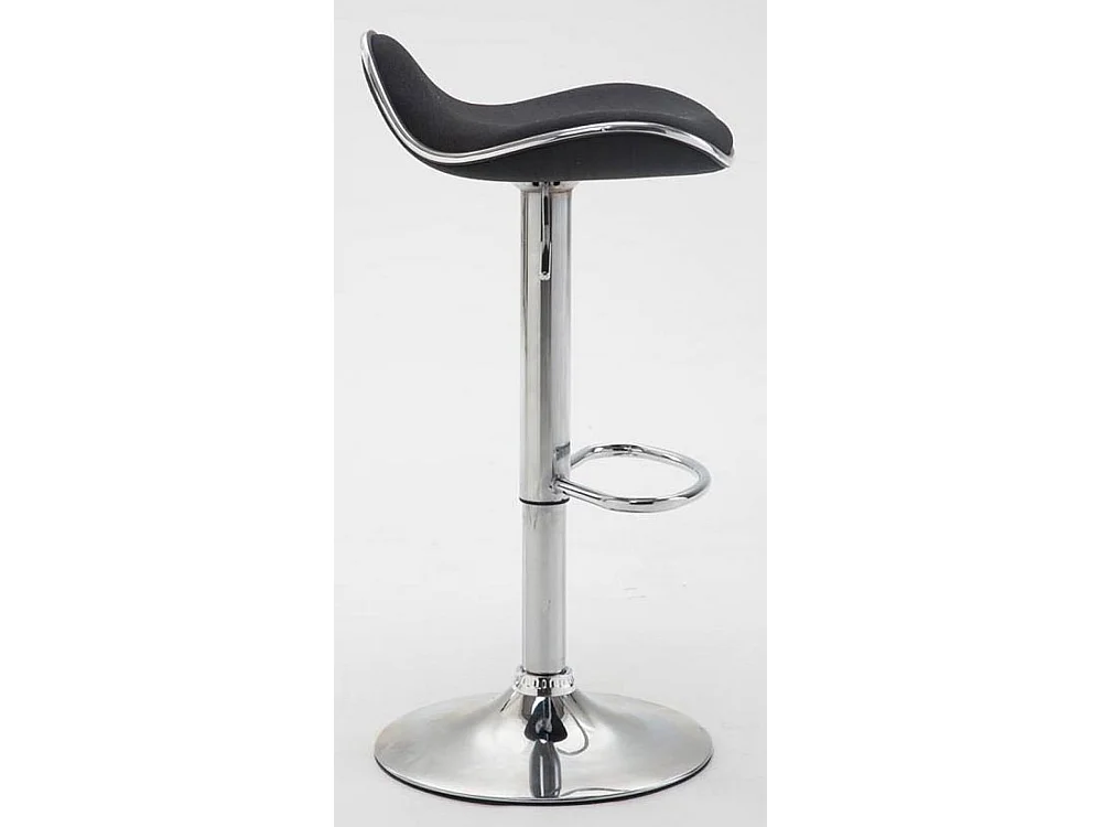 Lot de 2  Tabouret de bar - Tissu & Métal chromé - Noir - Shanghai