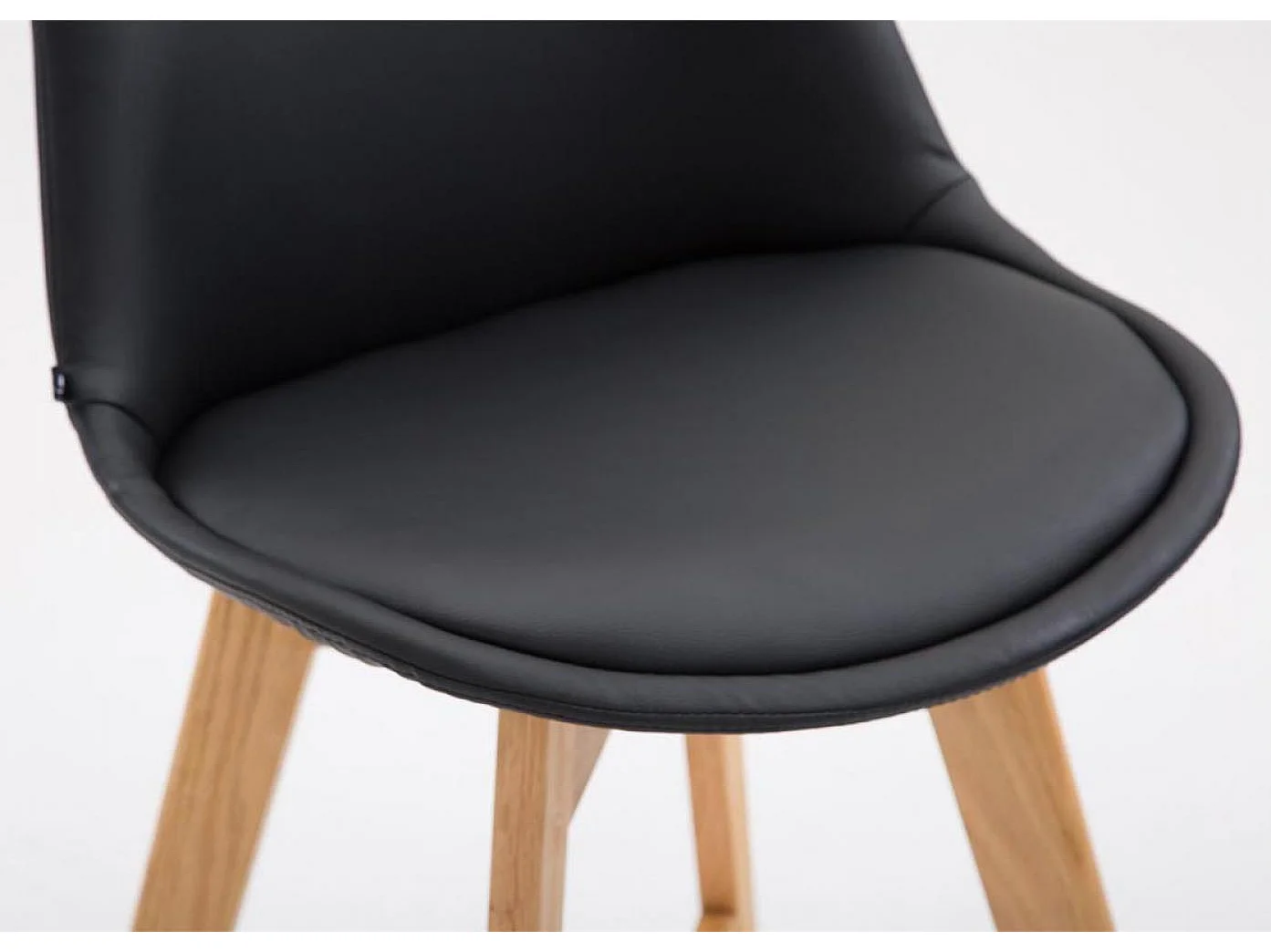 Lot de 2  Tabouret de bar - Similicuir & Nature - Noir - Cannes