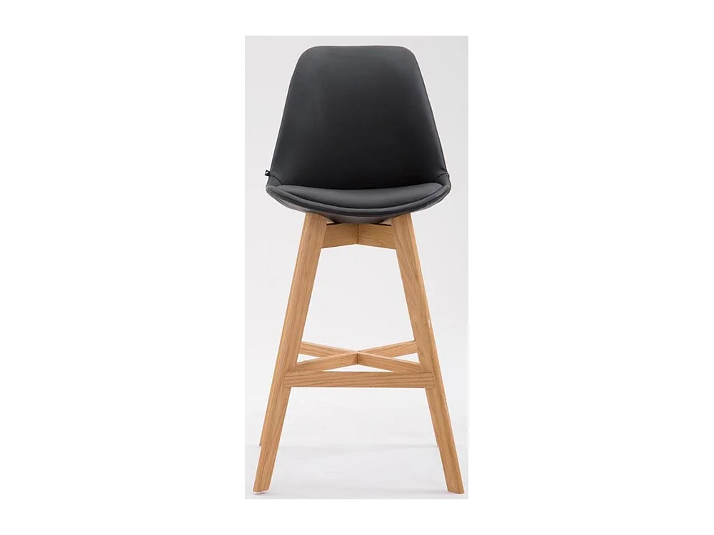 Lot de 2  Tabouret de bar - Similicuir & Nature - Noir - Cannes
