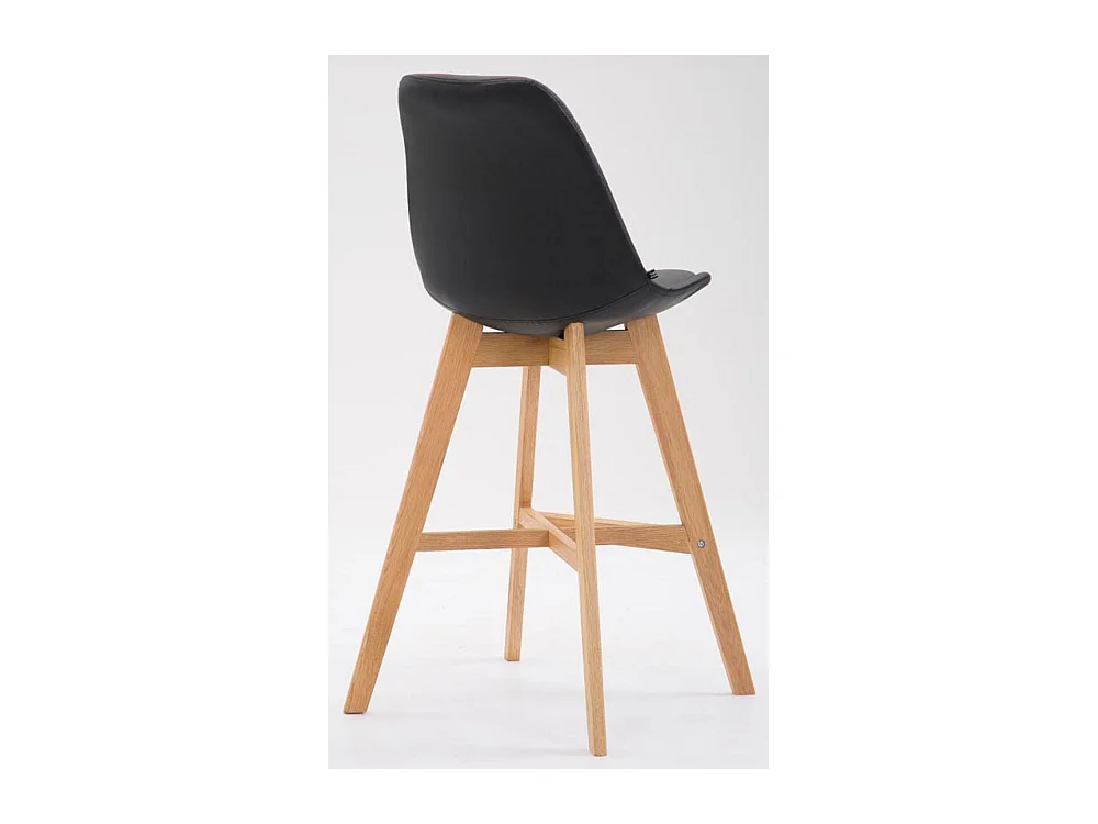 Lot de 2  Tabouret de bar - Similicuir & Nature - Noir - Cannes