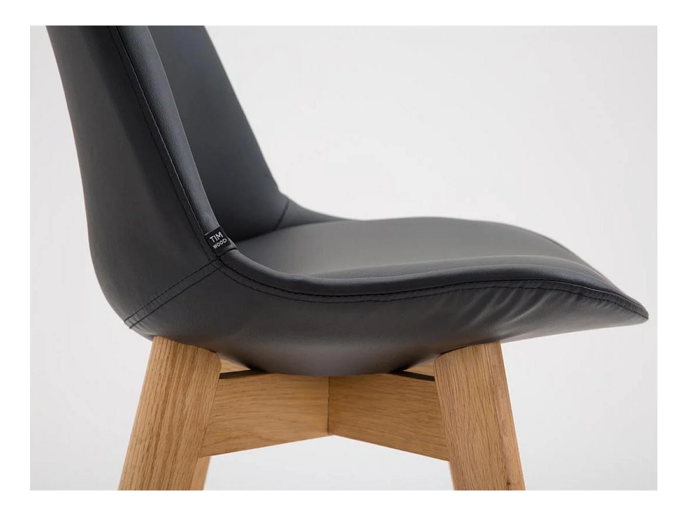 Lot de 2  Tabouret de bar - Similicuir & Nature - Noir - Cannes