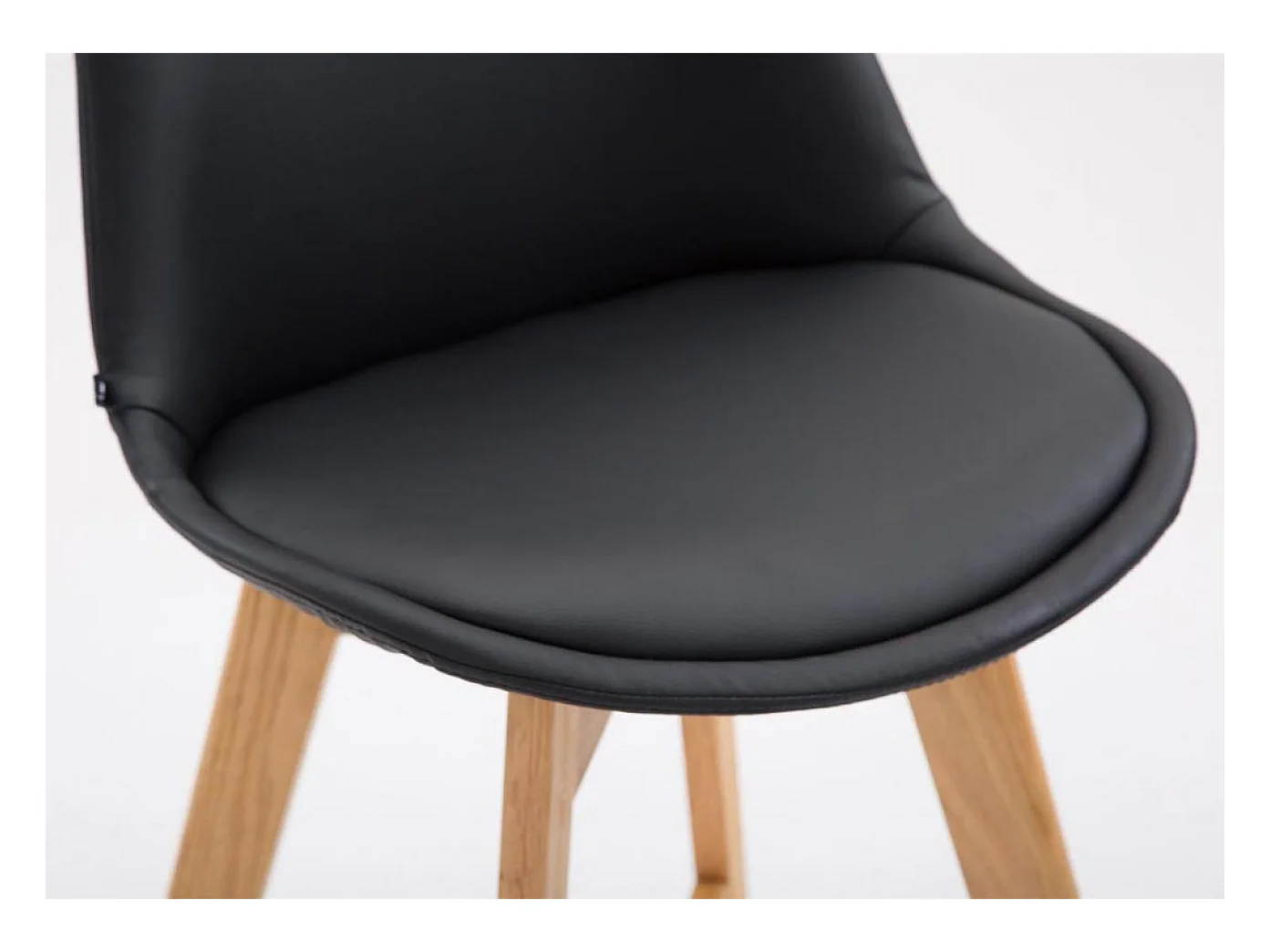 Lot de 2  Tabouret de bar - Similicuir & Nature - Noir - Cannes