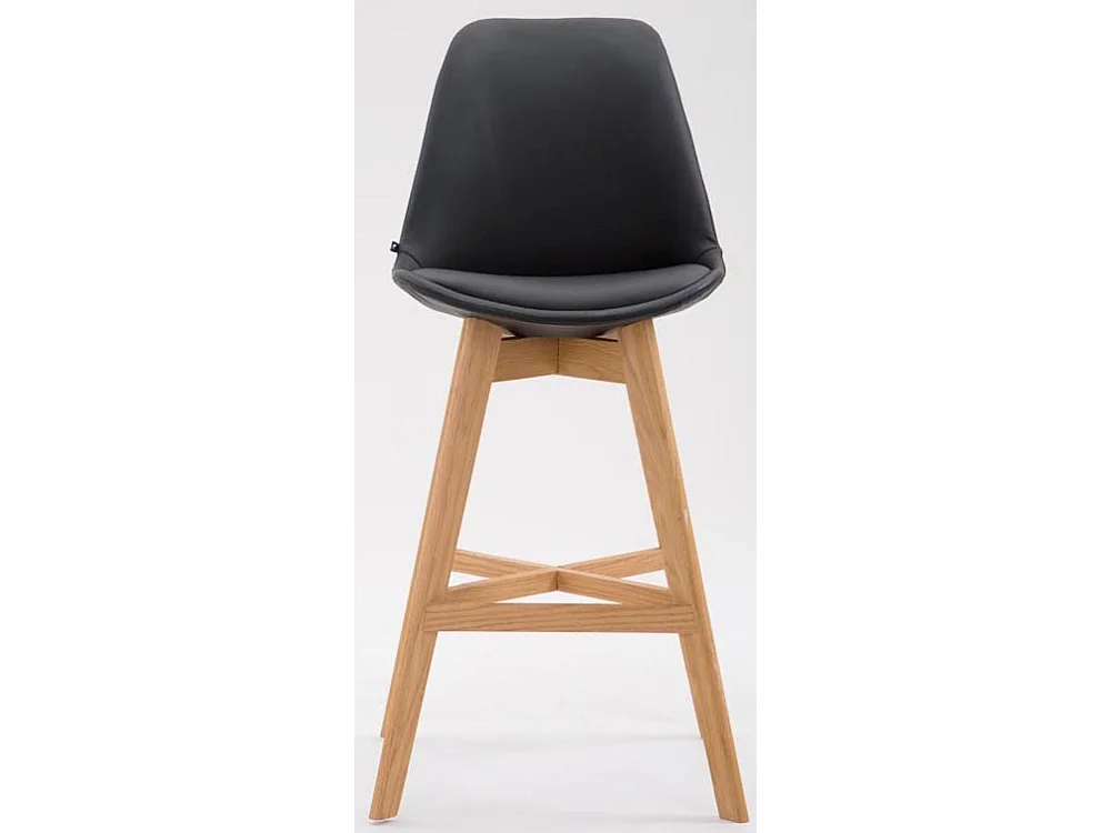 Lot de 2  Tabouret de bar - Similicuir & Nature - Noir - Cannes