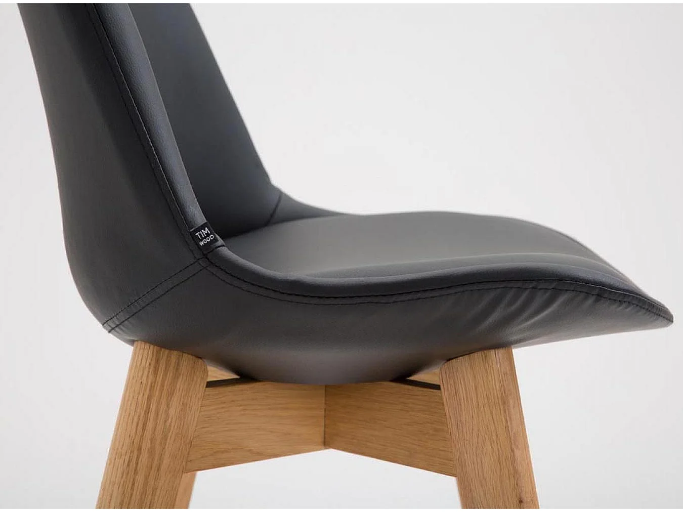 Lot de 2  Tabouret de bar - Similicuir & Nature - Noir - Cannes