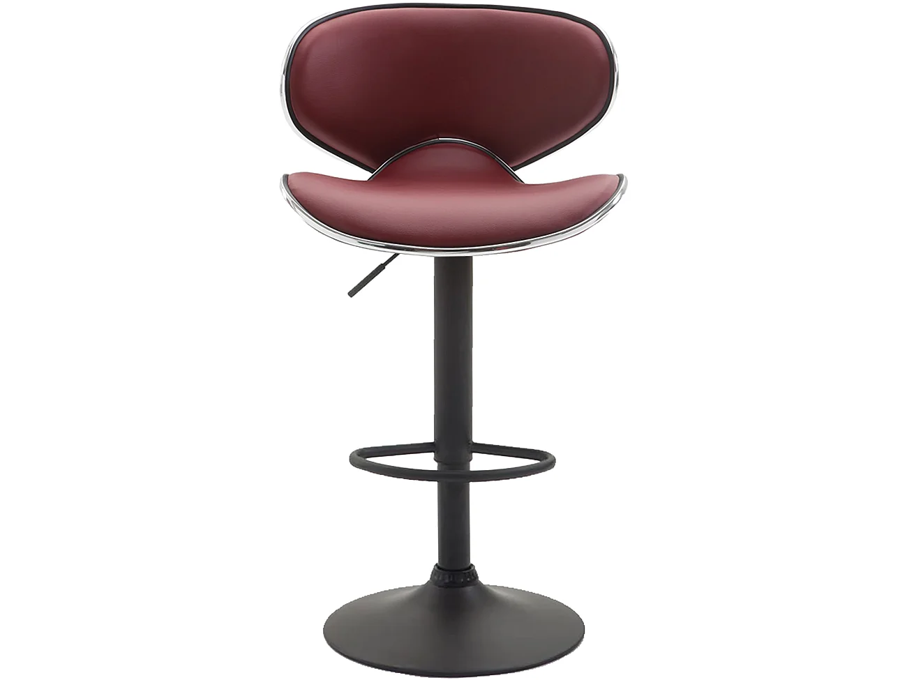 Lot de 2  Tabouret de bar - Similicuir & Noir - Bordeaux - Las Vegas v2