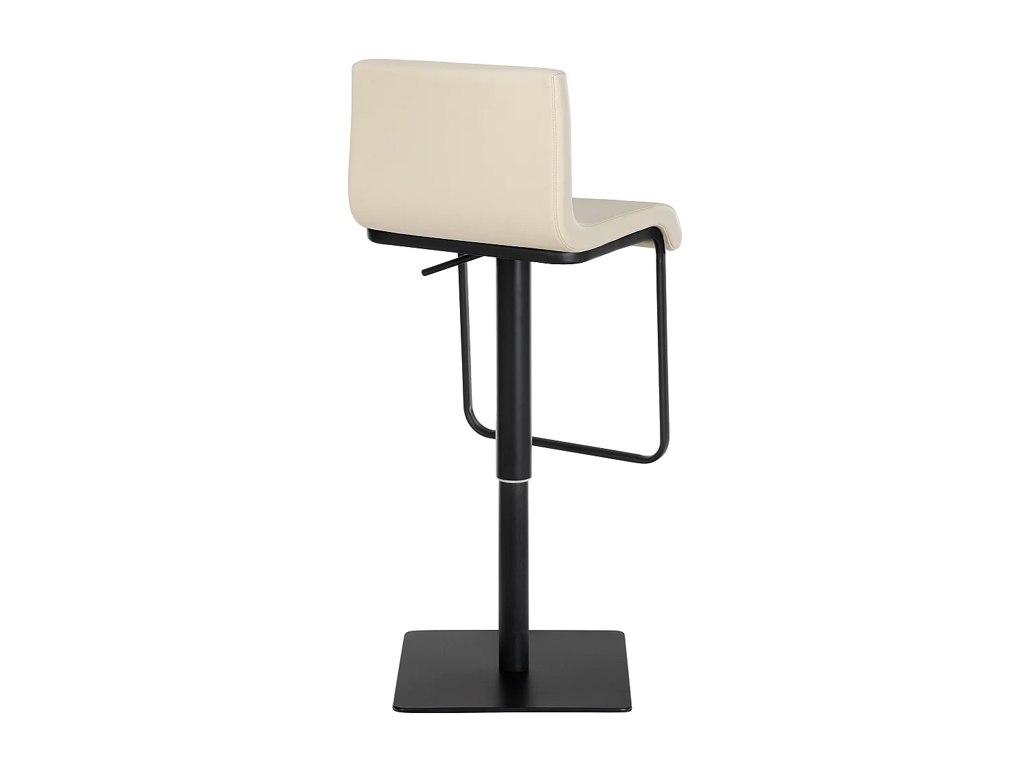 Lot de 2  Tabouret de bar - Similicuir & Noir - Crème - Limon