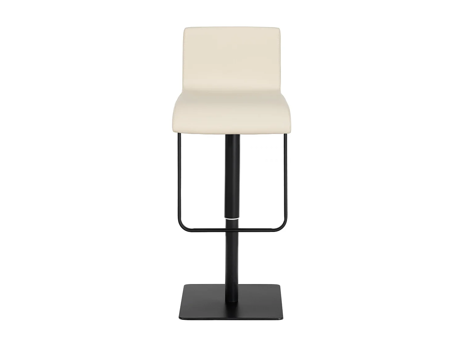 Lot de 2  Tabouret de bar - Similicuir & Noir - Crème - Limon