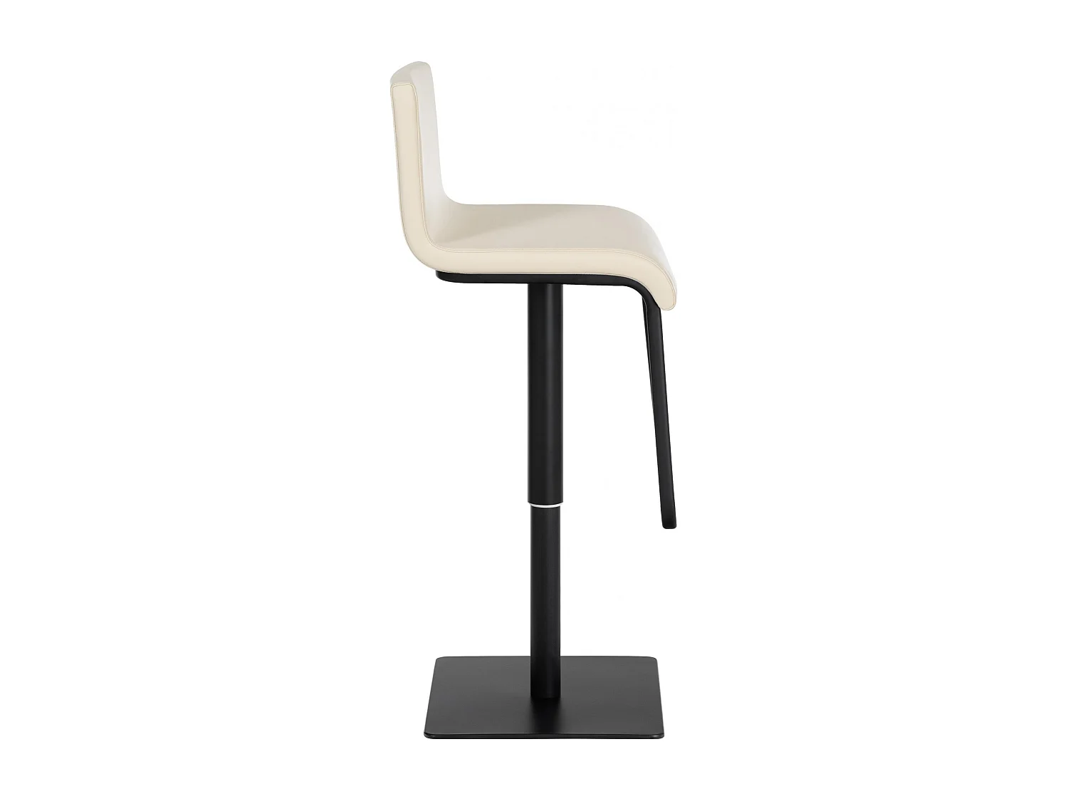 Lot de 2  Tabouret de bar - Similicuir & Noir - Crème - Limon