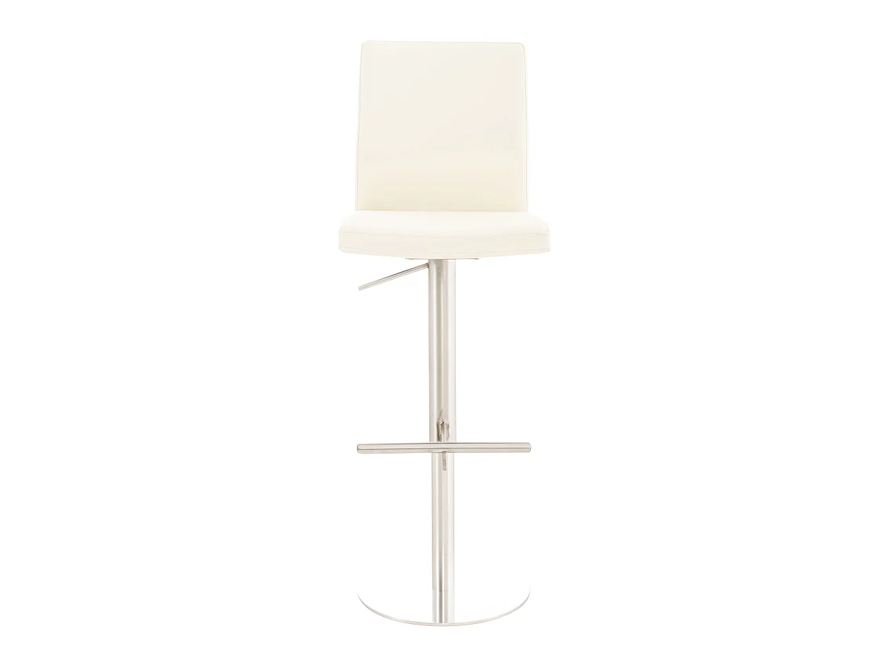 Lot de 2  Tabouret de bar - Similicuir & Acier inoxydable - Crème - Cadiz