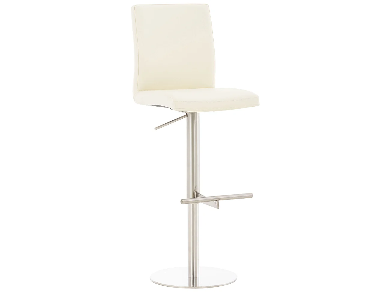 Lot de 2  Tabouret de bar - Similicuir & Acier inoxydable - Crème - Cadiz
