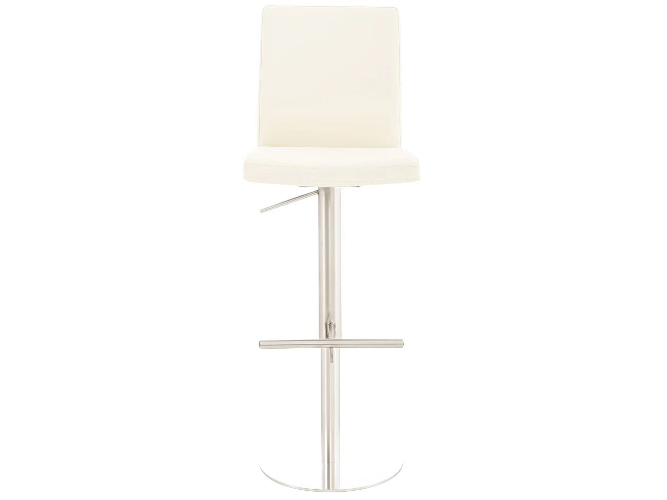 Lot de 2  Tabouret de bar - Similicuir & Acier inoxydable - Crème - Cadiz