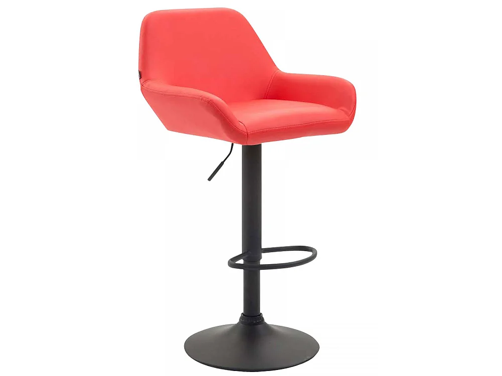 Tabouret de bar - Similicuir & Noir - Rouge - Braga