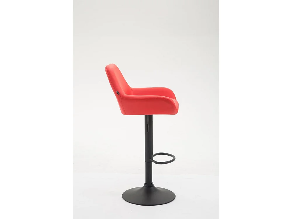 Tabouret de bar - Similicuir & Noir - Rouge - Braga
