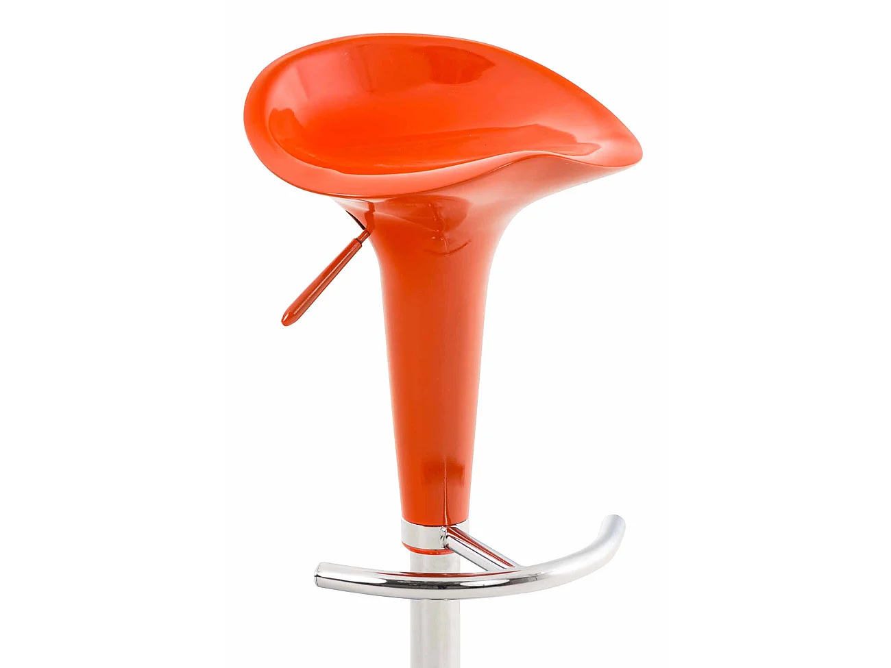 Lot de 2  Tabouret de bar - Plastique & Métal chromé - Orange - Saddle