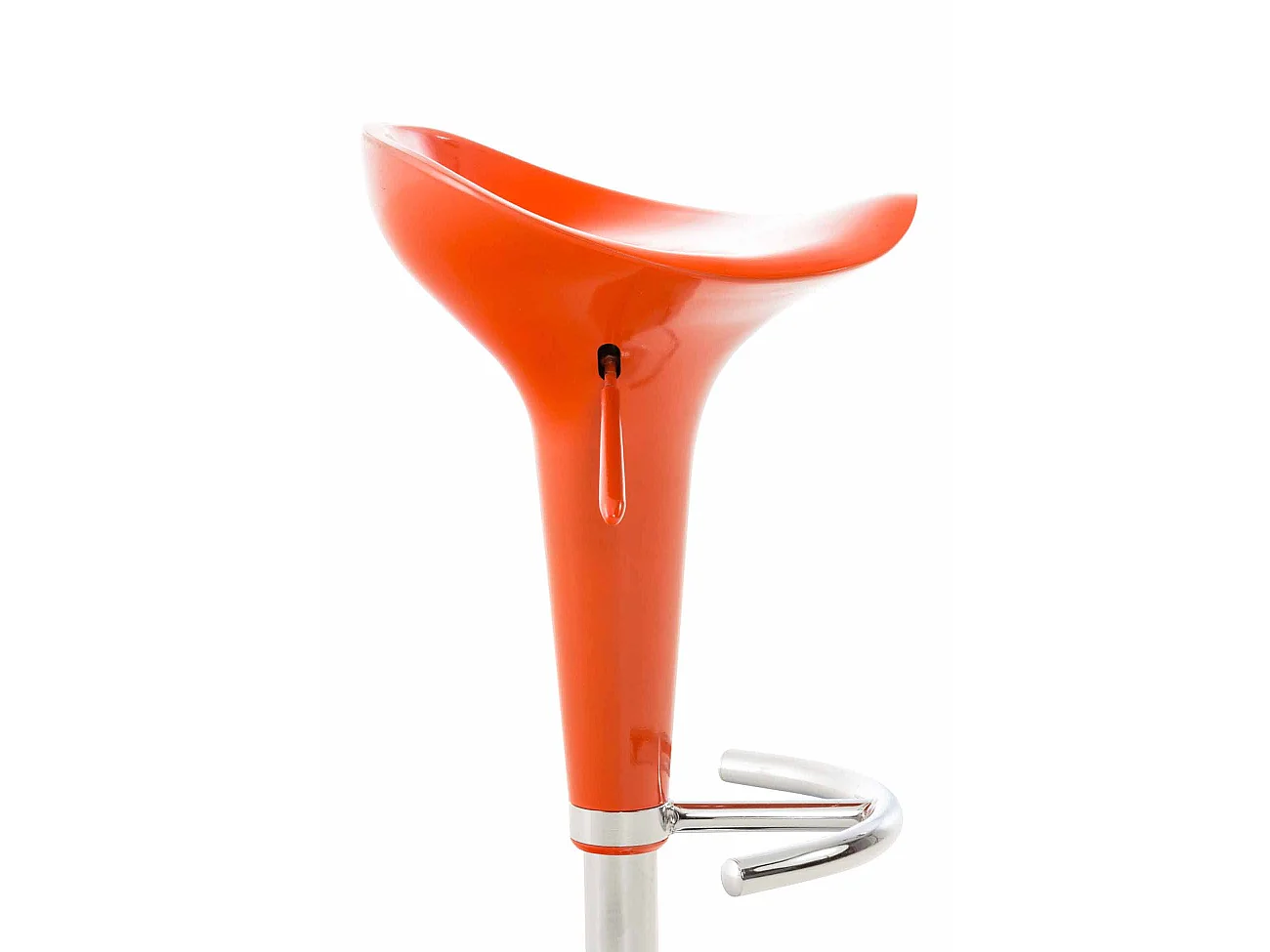 Lot de 2  Tabouret de bar - Plastique & Métal chromé - Orange - Saddle