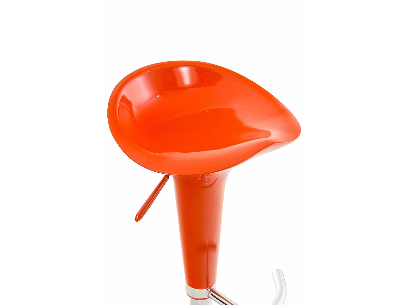 Lot de 2  Tabouret de bar - Plastique & Métal chromé - Orange - Saddle