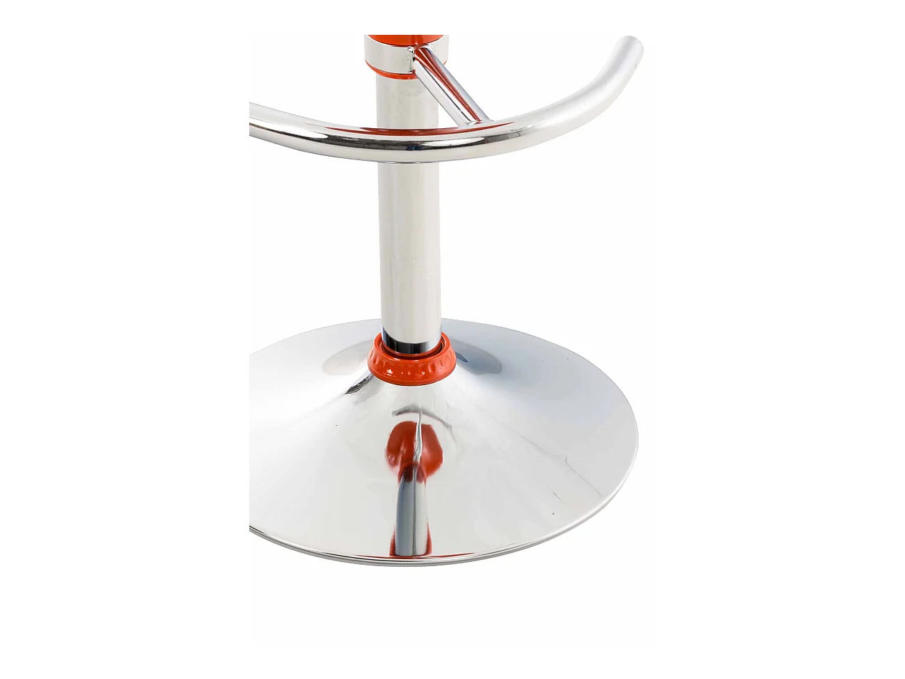 Lot de 2  Tabouret de bar - Plastique & Métal chromé - Orange - Saddle