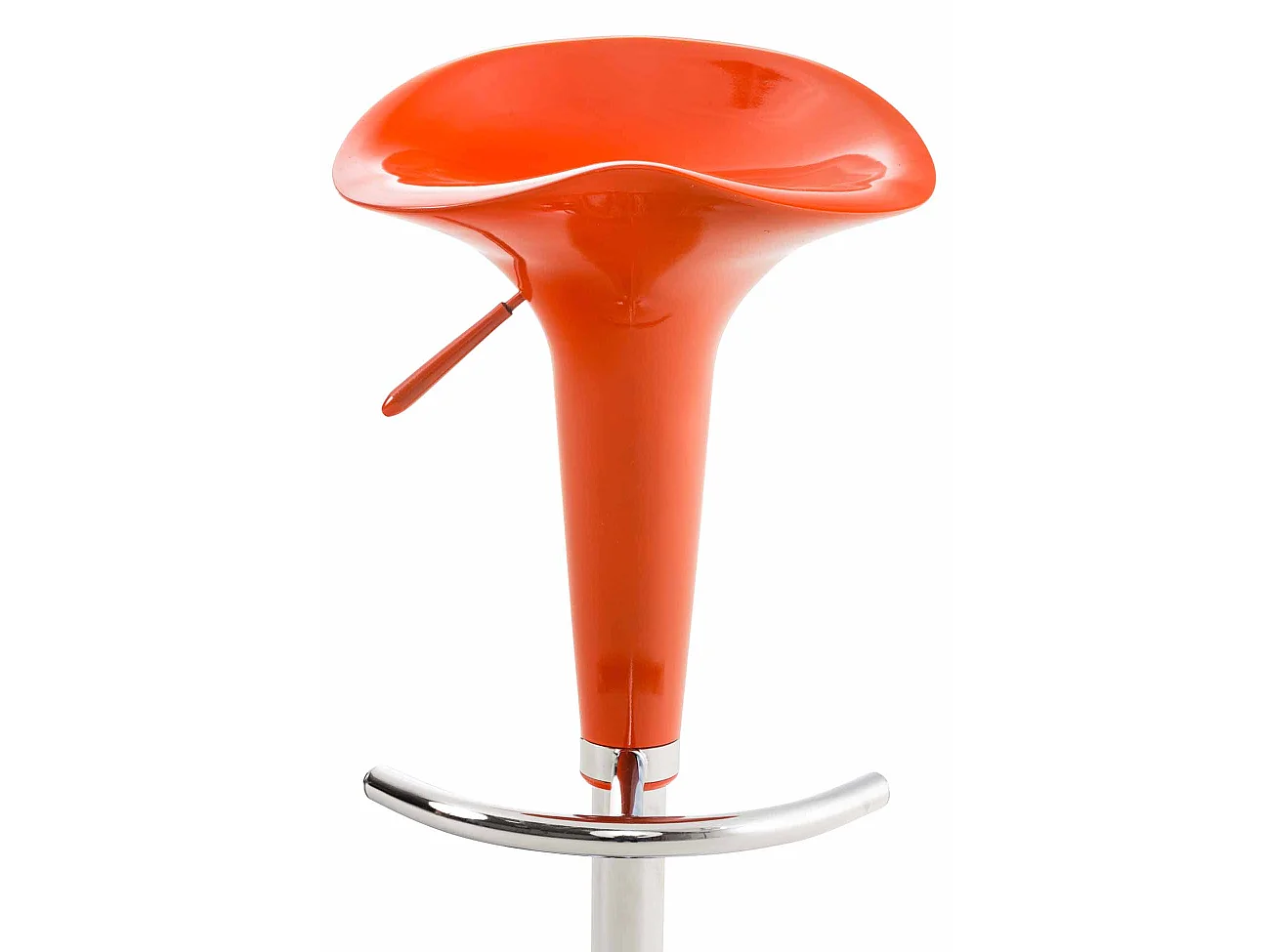 Lot de 2  Tabouret de bar - Plastique & Métal chromé - Orange - Saddle