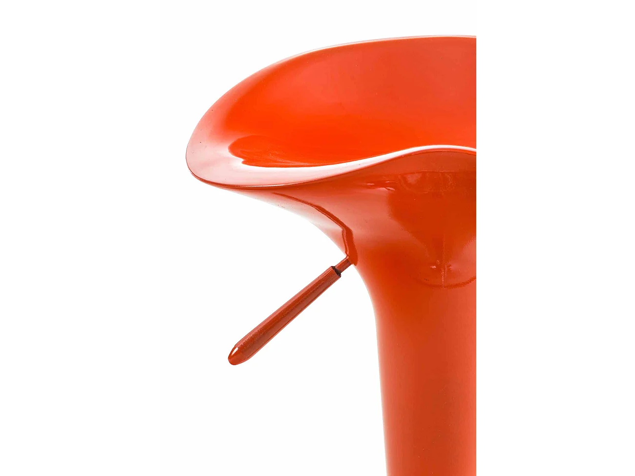 Lot de 2  Tabouret de bar - Plastique & Métal chromé - Orange - Saddle