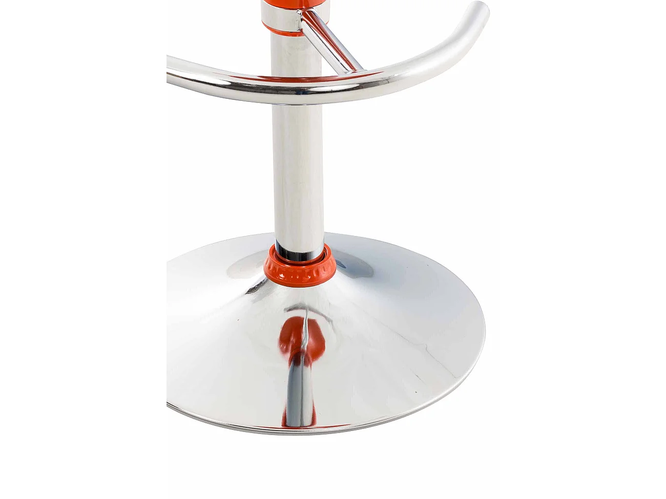 Lot de 2  Tabouret de bar - Plastique & Métal chromé - Orange - Saddle