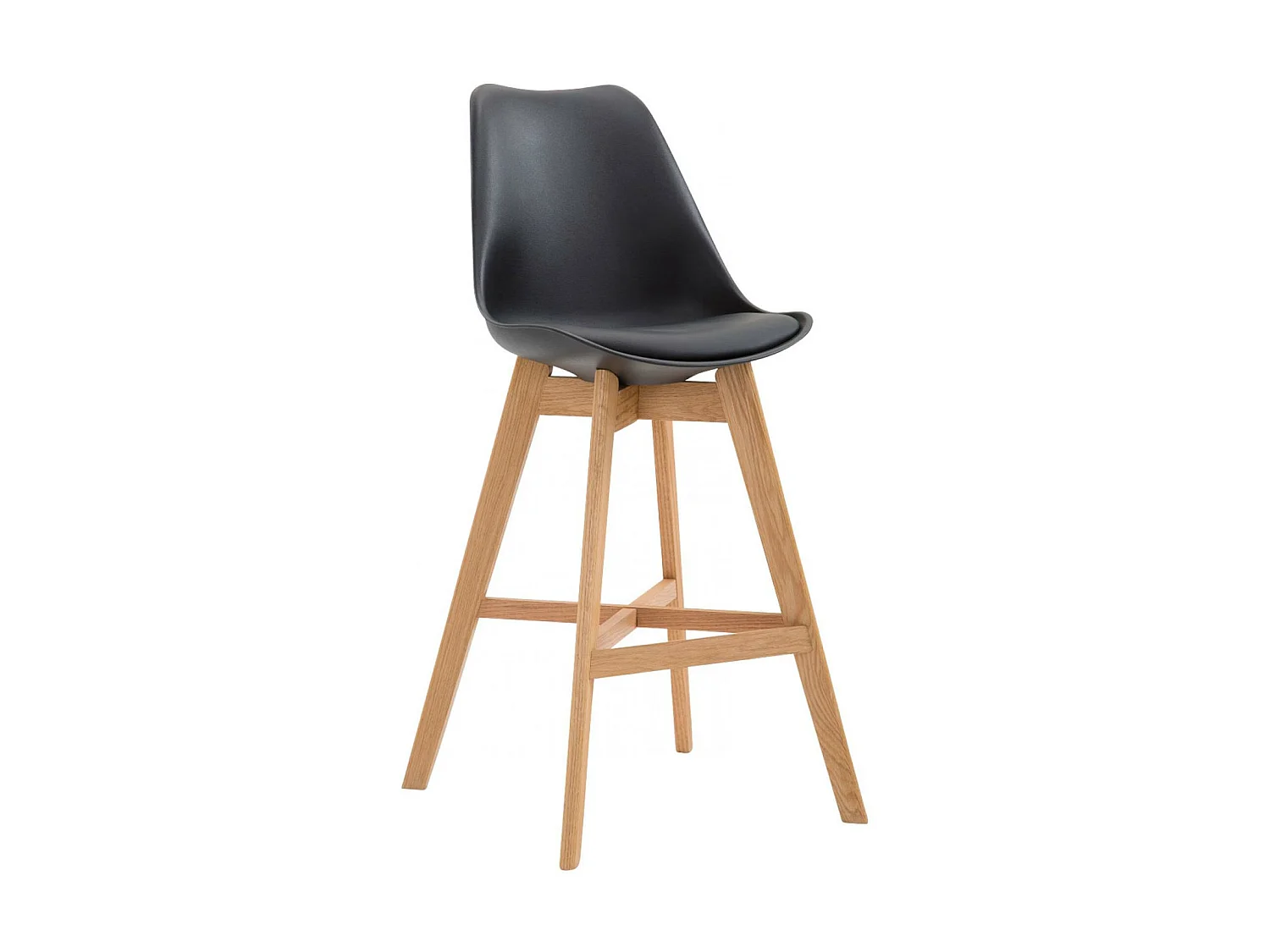 Lot de 2  Tabouret de bar - Plastique & Nature - Noir - Cannes