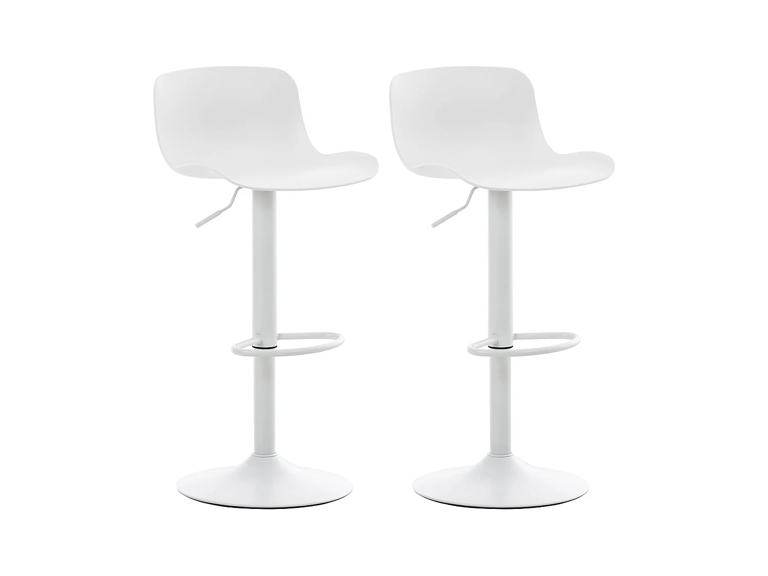 Lot de 2  Tabouret de bar - Plastique & Chrome - Blanc - Almada