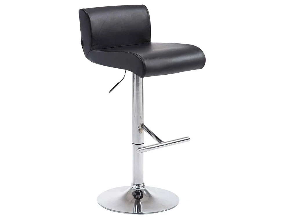 Sgabello da bar - Finta pelle & Metallo in look cromato - nero - California